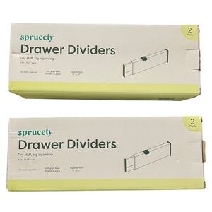 Sprucely Drawer Dividers 2-Pack Adjustable Organizer Bright White NIB